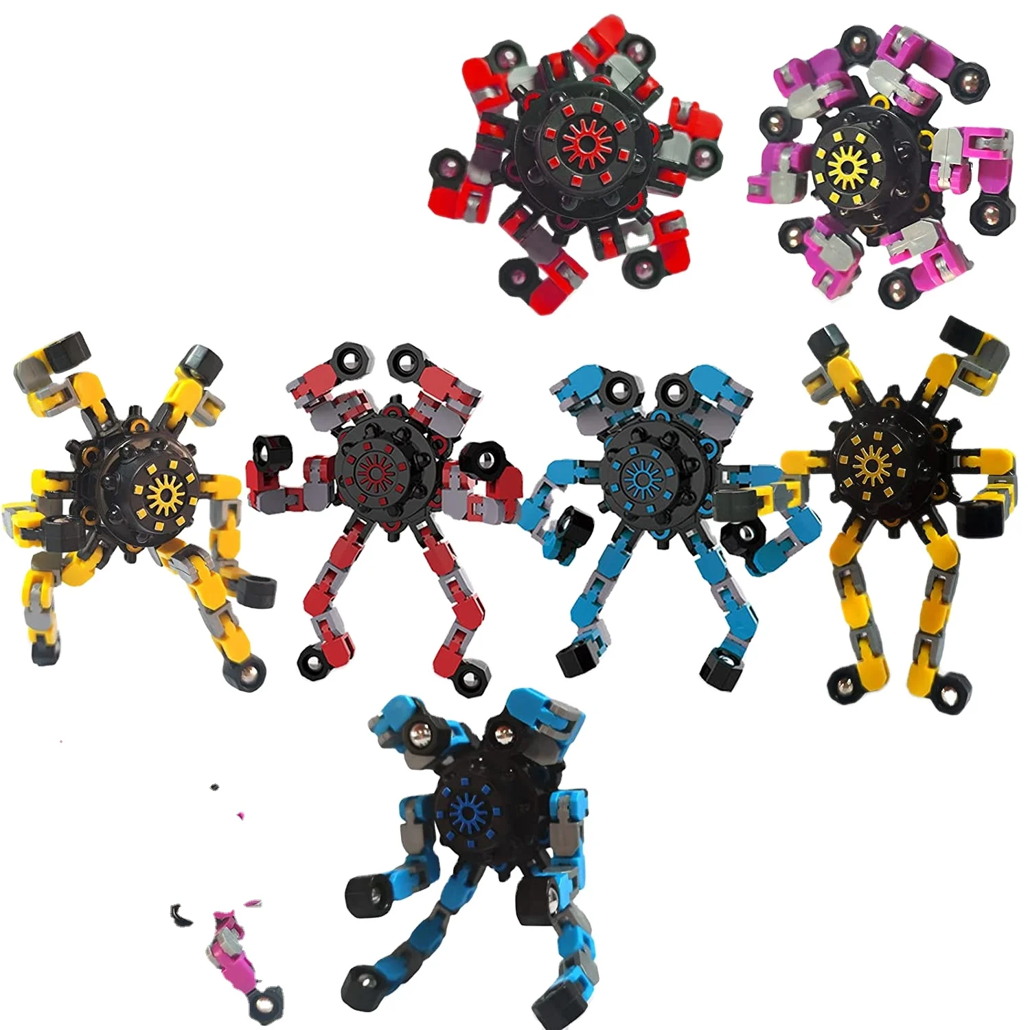New Design Transformable Fingertip Gyros 4 colors Mechanical Fingertip Toy For Kids And Adults Finger Spinner Fidget Spinner