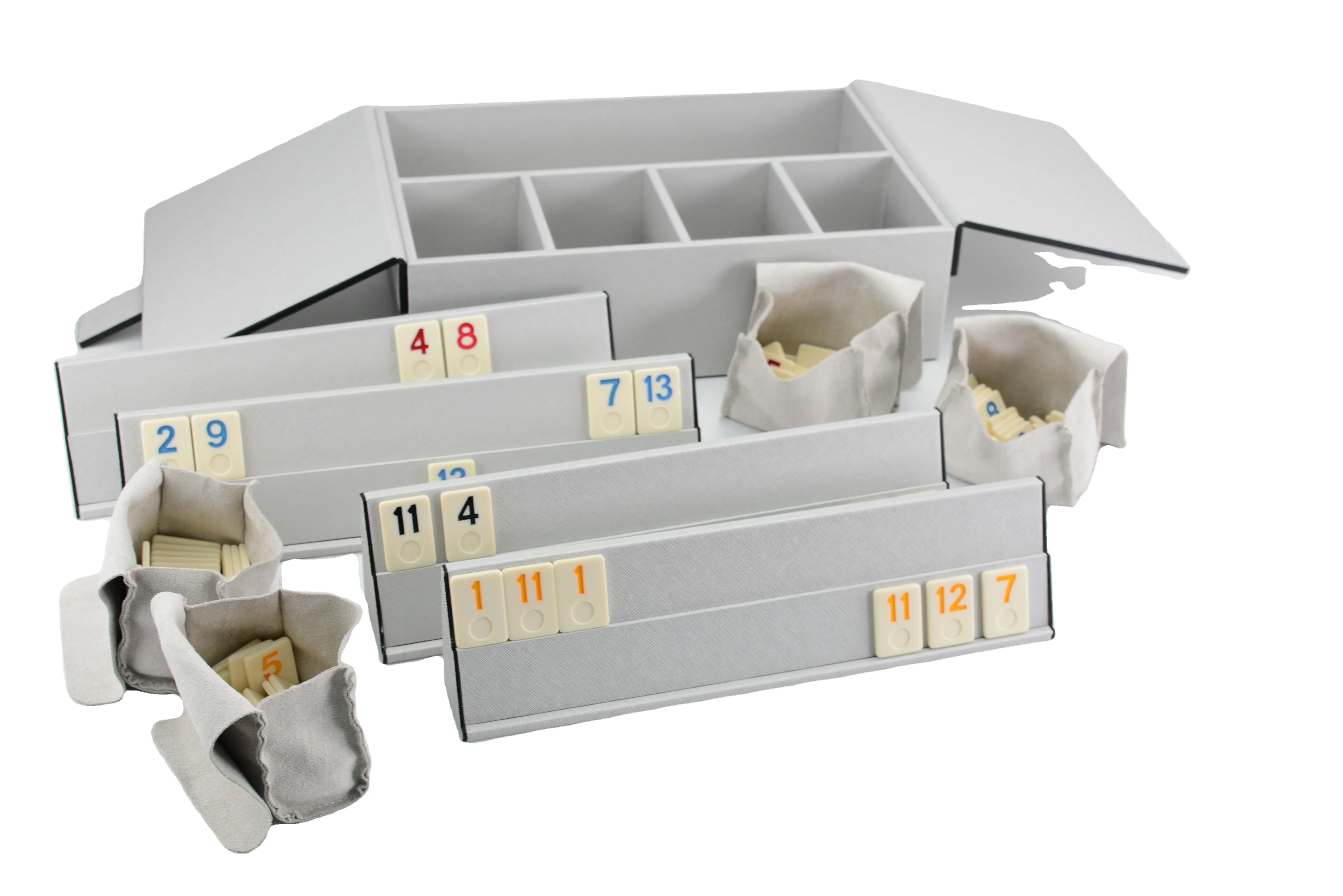 Wholesale Customized PU Leather Box Custom Logo Rummy Game Rummy Cube Board Game Set Israeli Mahjong