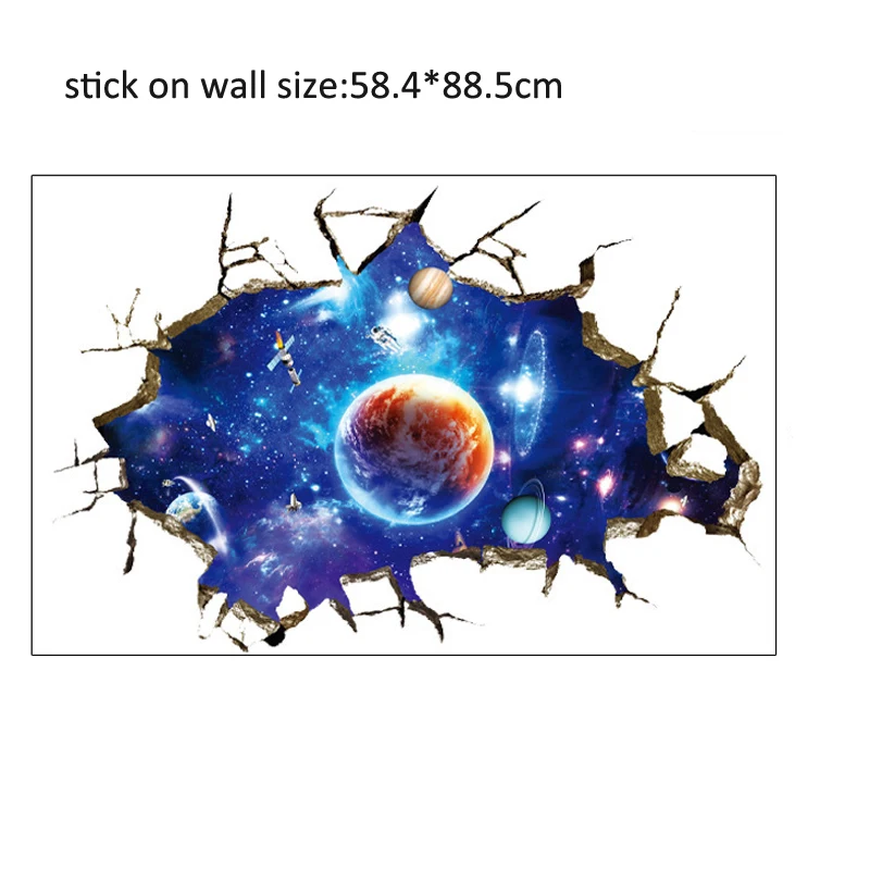 Клейкие съемные обои 3d с внешним пространством наклейки для детской комнаты