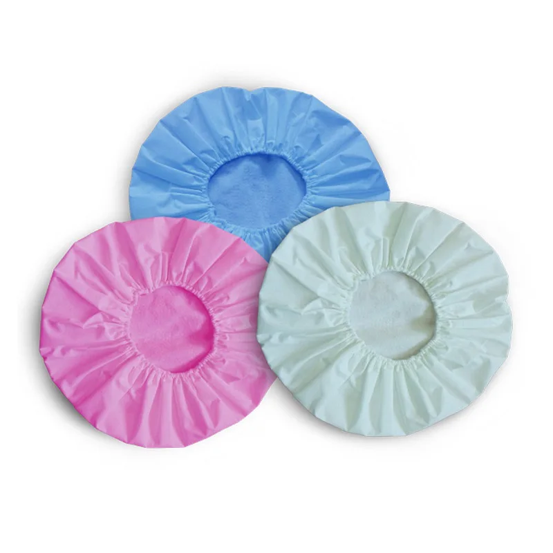Reusable 3 colors needle cotton waterproof hotel OEM 1pc/bag disposable shower cap