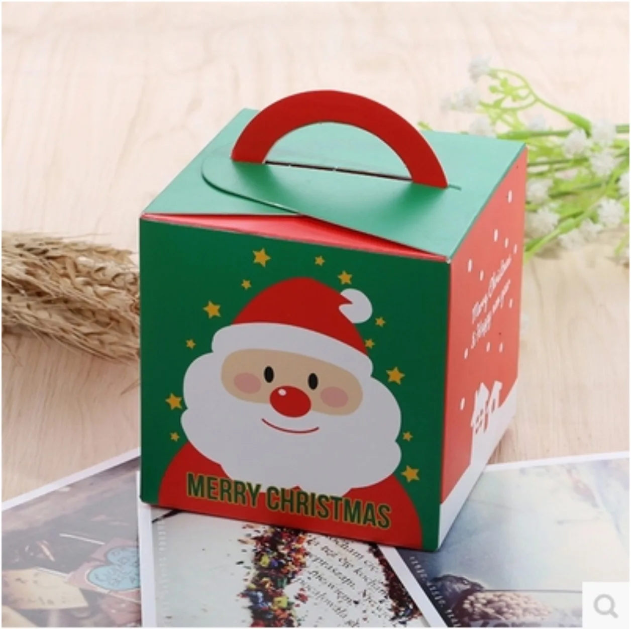 Christmas Hat Gift Cake Box Plastic Box For Mousse Cake And Sweets Baking Pastry Ball Box With Handle