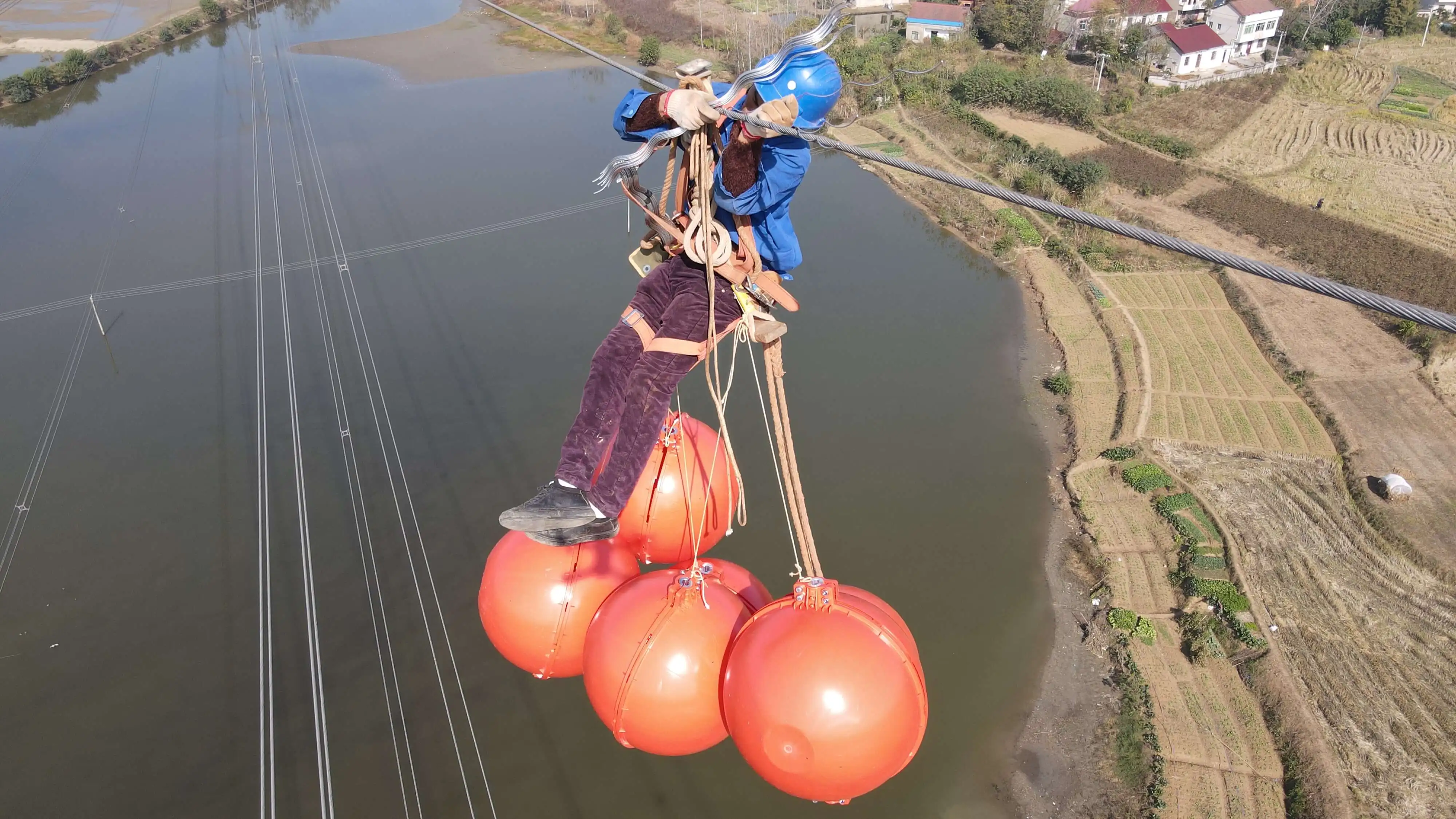 600mm Aircraft Warning Sphere with AROMOR ROD navigation Visual Aids obstruction ball visibility for low-flying aircraft