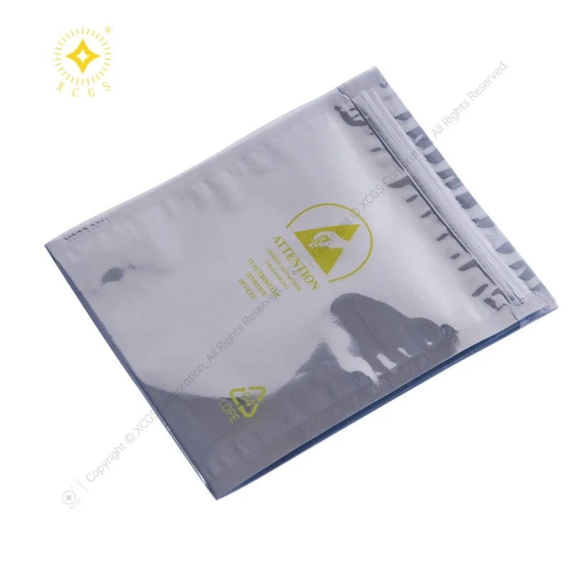 Custom Size Resealable Antistatic Ziplock ESD Shielding Bags Protective Antistatic Bag for Sore HDD SSD Device