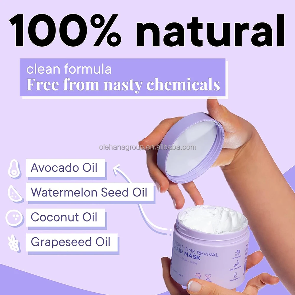 100% Natural Clean Formula Coconut Avocado Oil Hair Mask Long Lasting Moisturizing Nourishing Keratin Repair Hair Mask