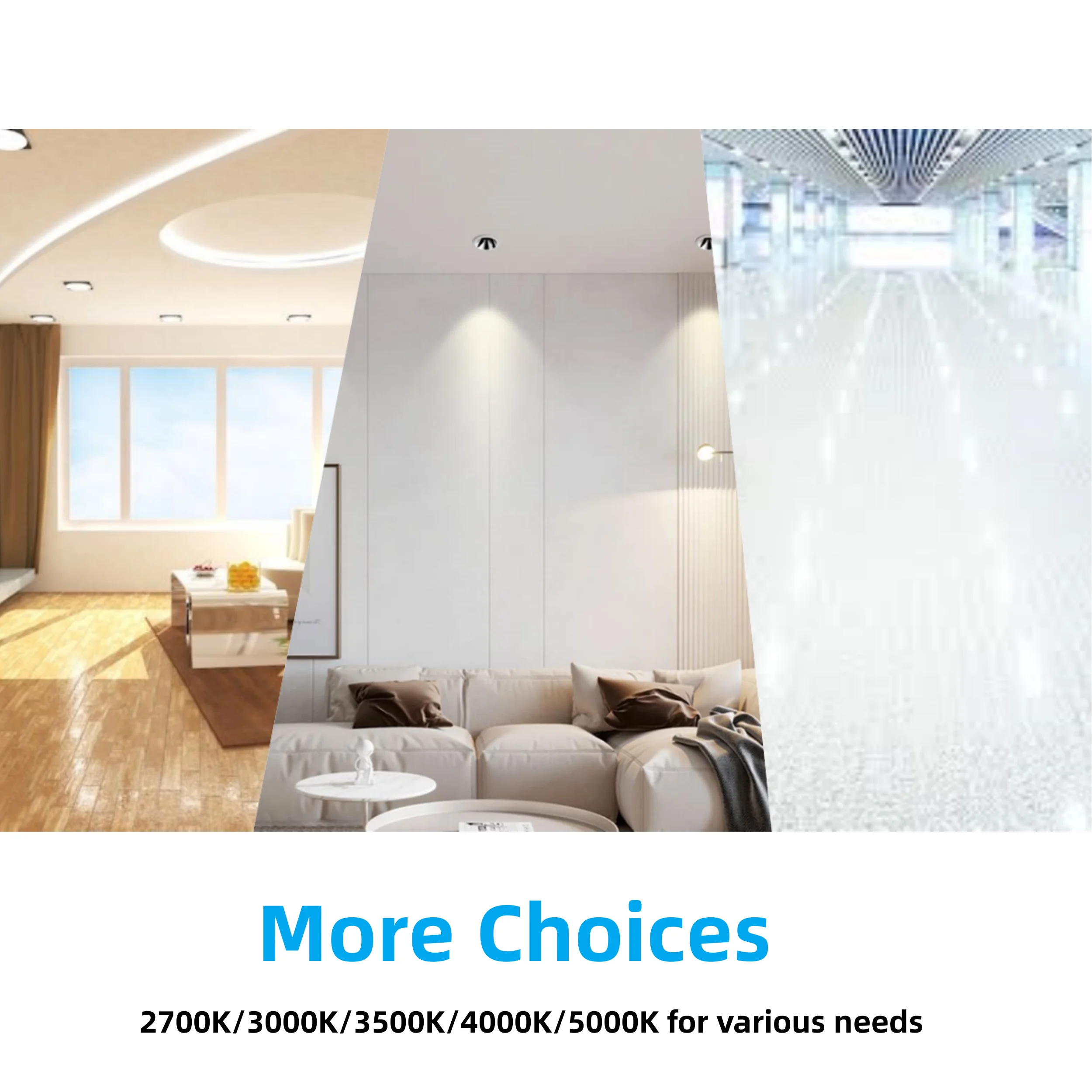 Newest commercial place led light led cob downlight recessed adjustable cct and watts downlight dimmable for hotel office