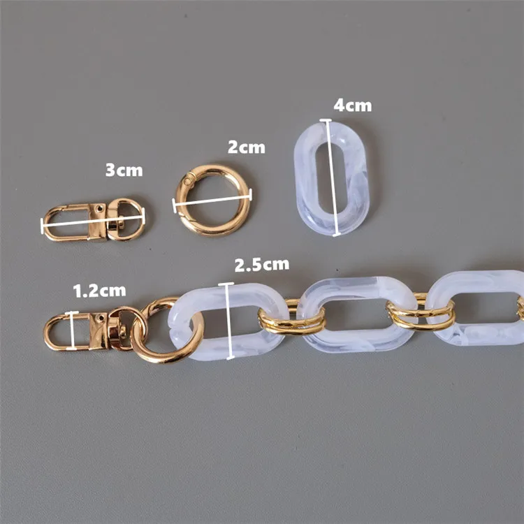 High End Multipurpose Decorative Chain Assemble DIY Acrylic Resin Chains for Bag Woman Handbag Bag Straps