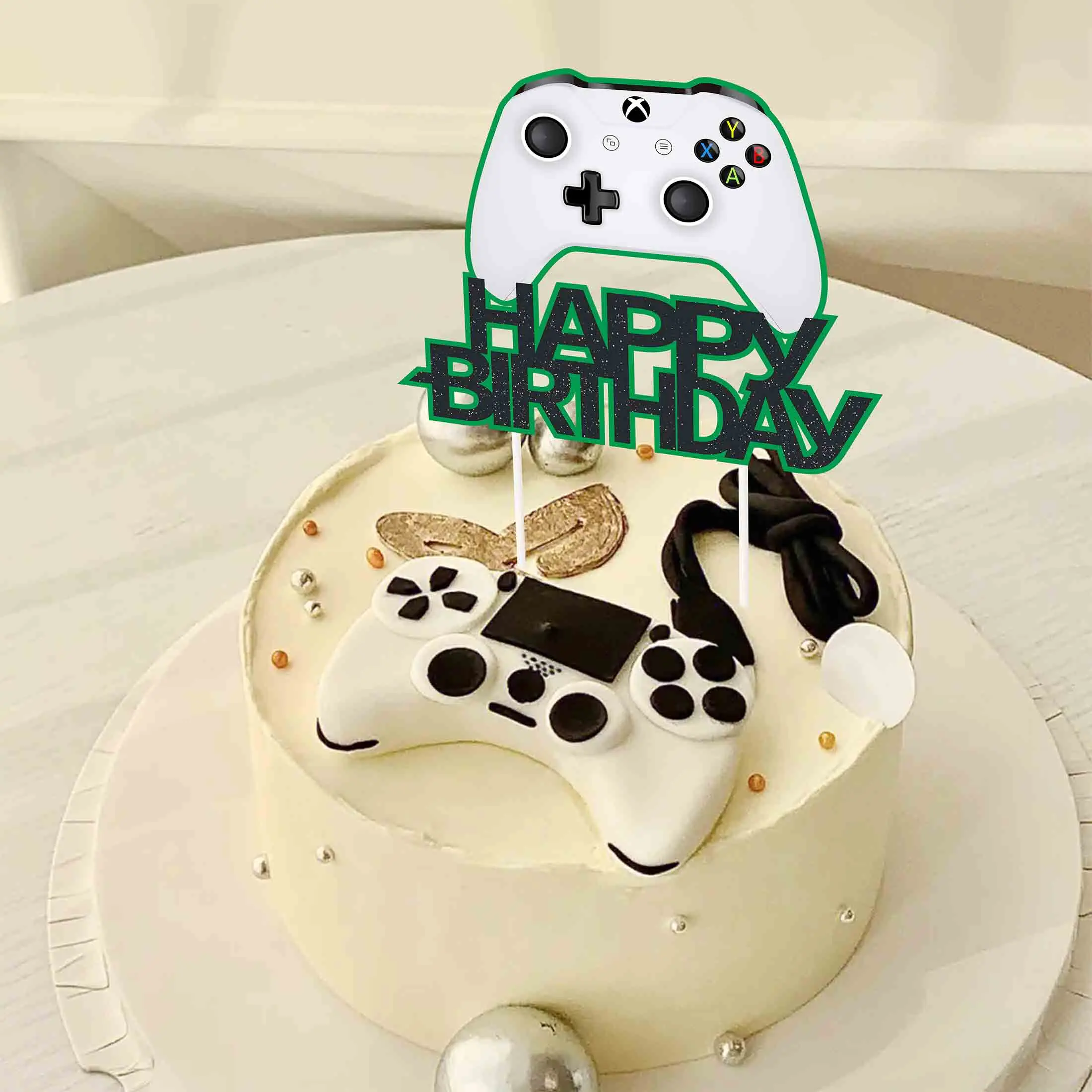 Game Controller Cake Topper  Flash Video Electronic Game Controller Selected Game Theme Birthday Party Gift Supplies Cake Socket