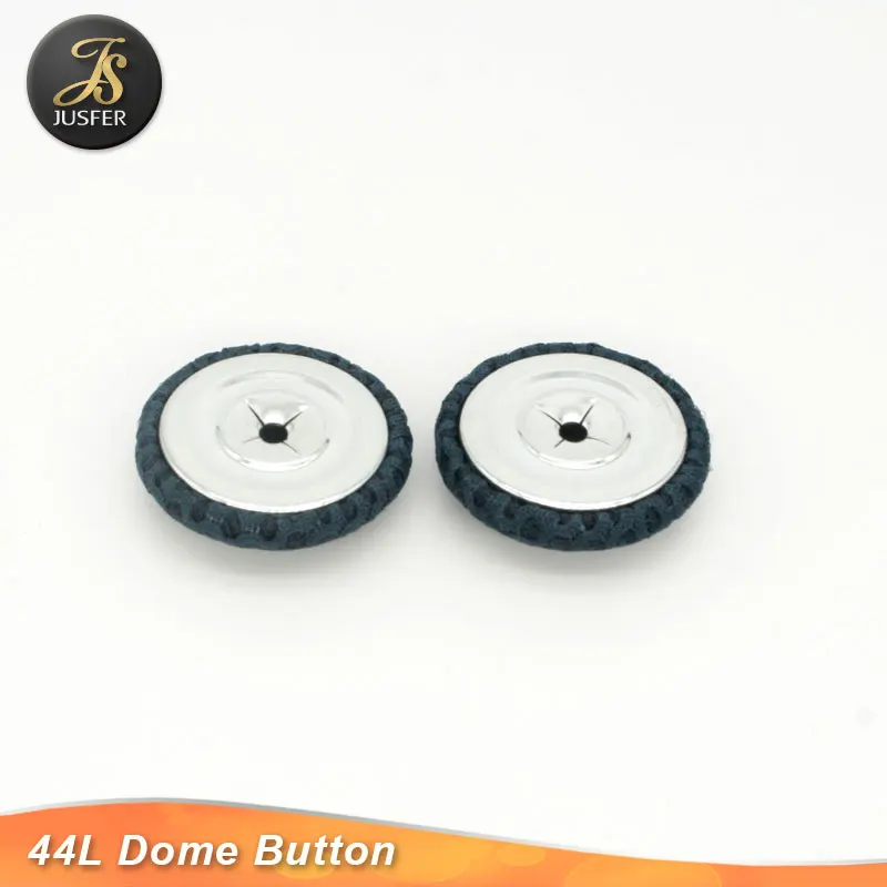 Metal dome fabric wrapped button with studs for bag