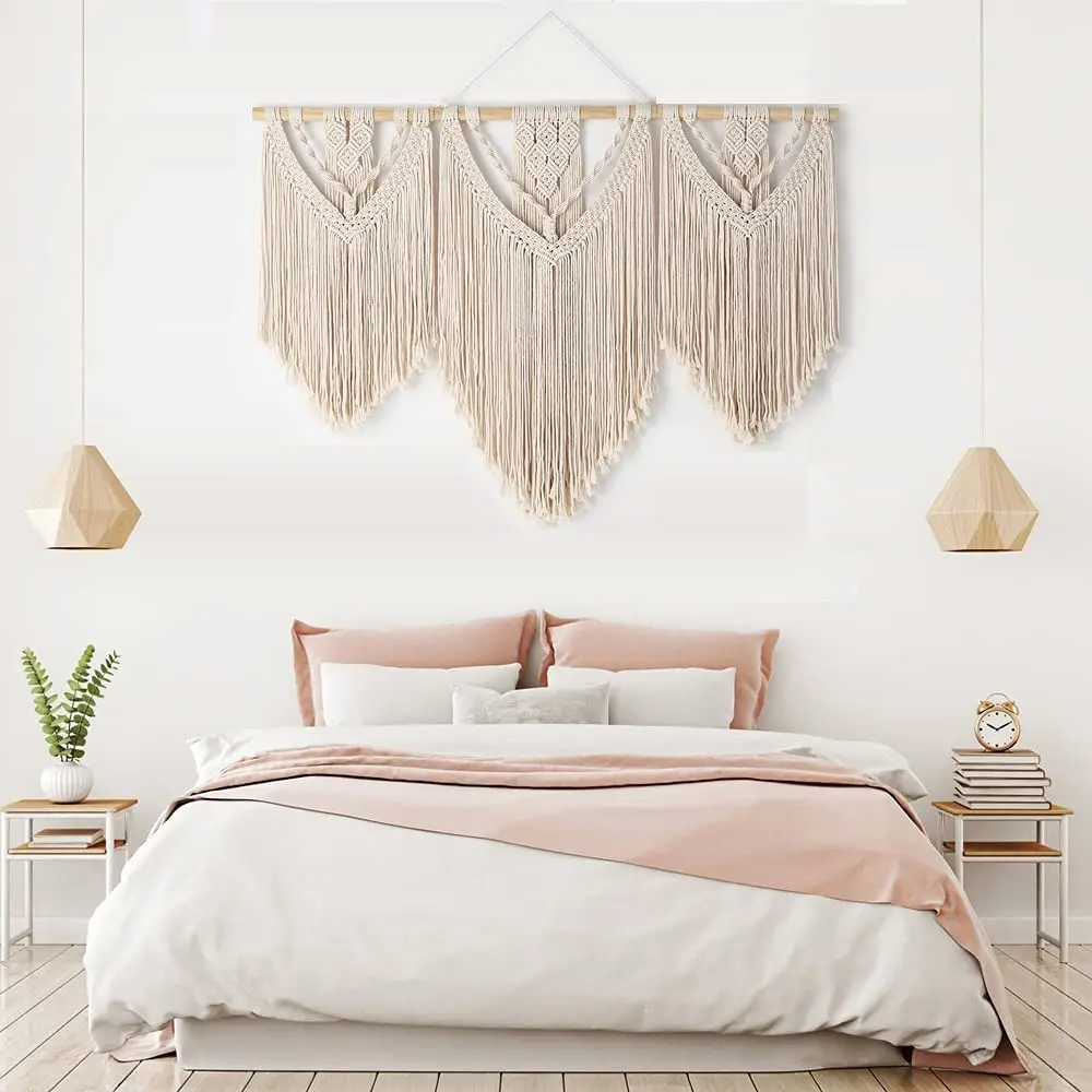 Boho Decor Hand-woven Macrame Wall Hanging Creative Wall Tapestry Home Cord Decoration Accessories Wall Decor