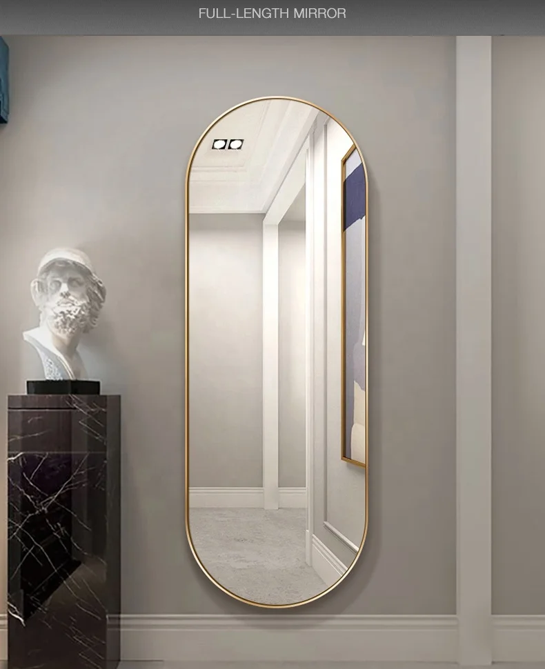 Modern Big Mirror Luxury Bevel Stand Decorative Framed Antique Floor Dress Mirror Rectangular Mirror