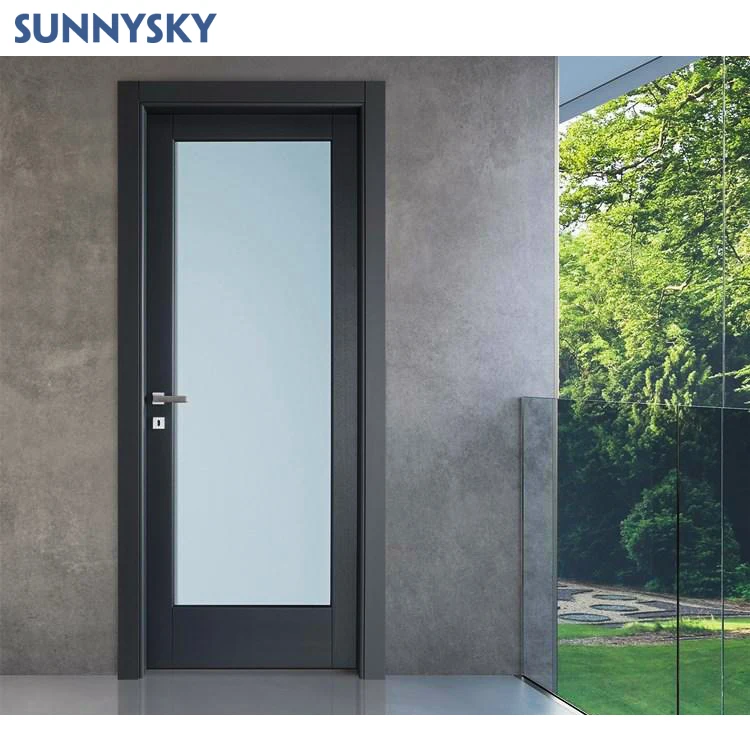 Sunnysky Wholesale Supplier Factory Modern White Double Wooden Door Bedroom Room Interior Door Panel Wooden Door