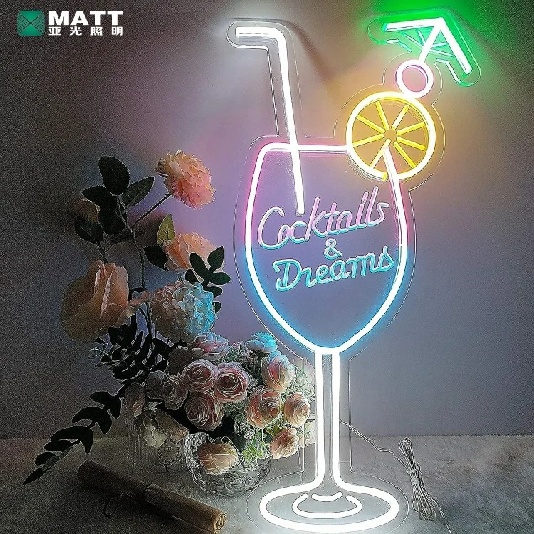 Matt drop shipping Parrot Extra Cocktails & Dream Neon Sign Miller Lite corona neon sign for party birthday club room wall decor