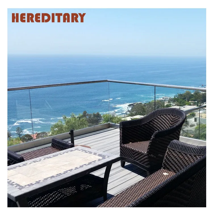 Aluminum profile u channel glass veranda deck railing holder glass handrail clamp bracket