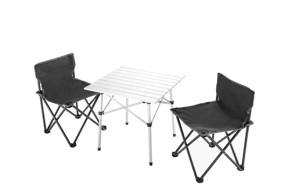4 person camping furniture set low seat chair  stool with table easy carrying and storage camping