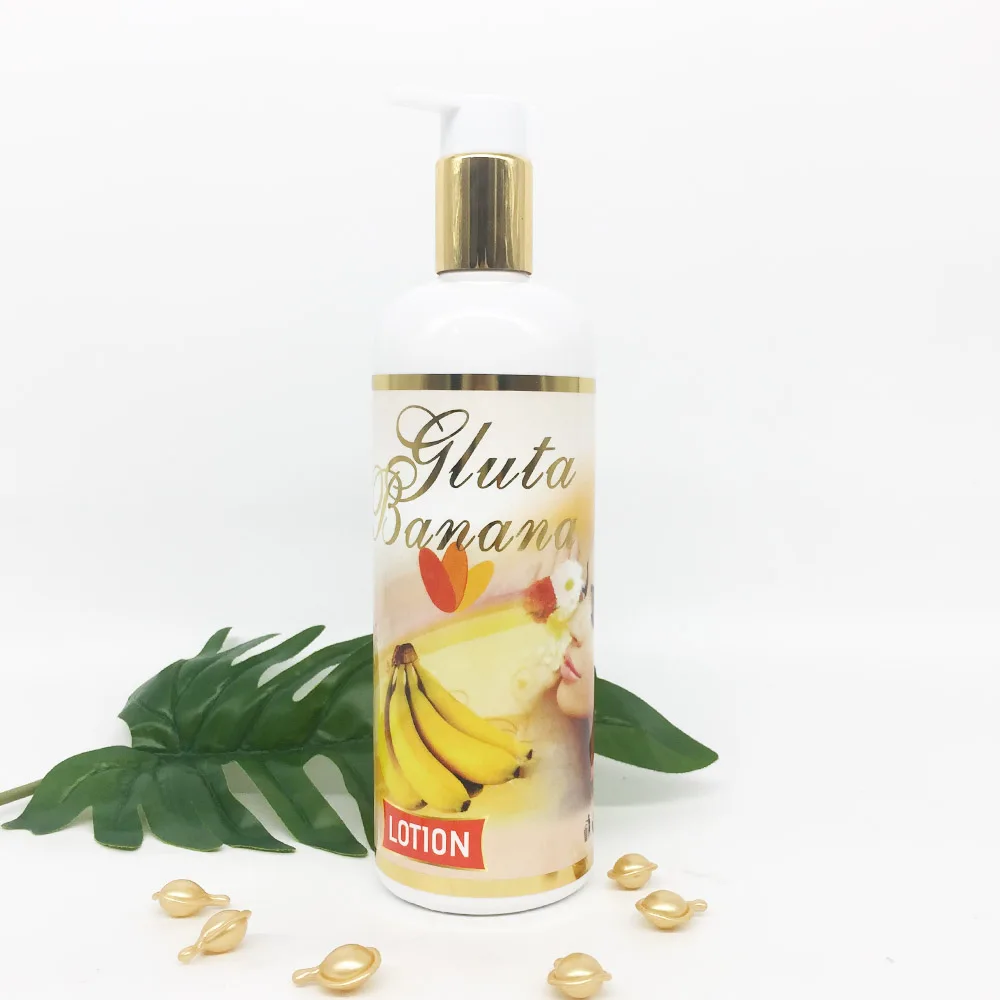 Accept Customize Private Label Organic Gluta Banana White Body Lotion Remove Spots Pimples Stretch Mark Body Cream