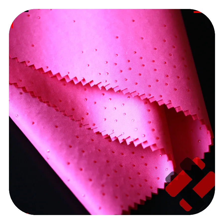 silver glue dots polyester pongee fabric for kids wear