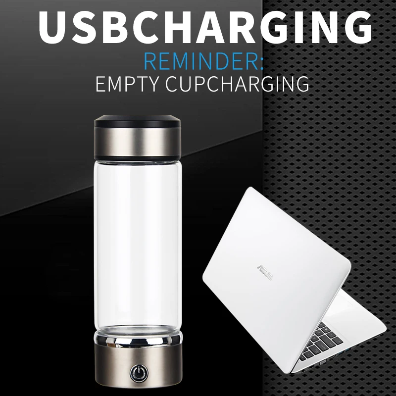 450ml capacity manufacturer hydrogen water bottle generator hydrogen level BPA free