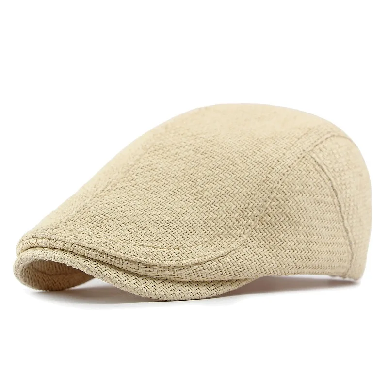 Wholesale Stylish British Vintage Woven Paper Straw  Flat Top Ivy Hat for Women Men Outdoor Sun Shade