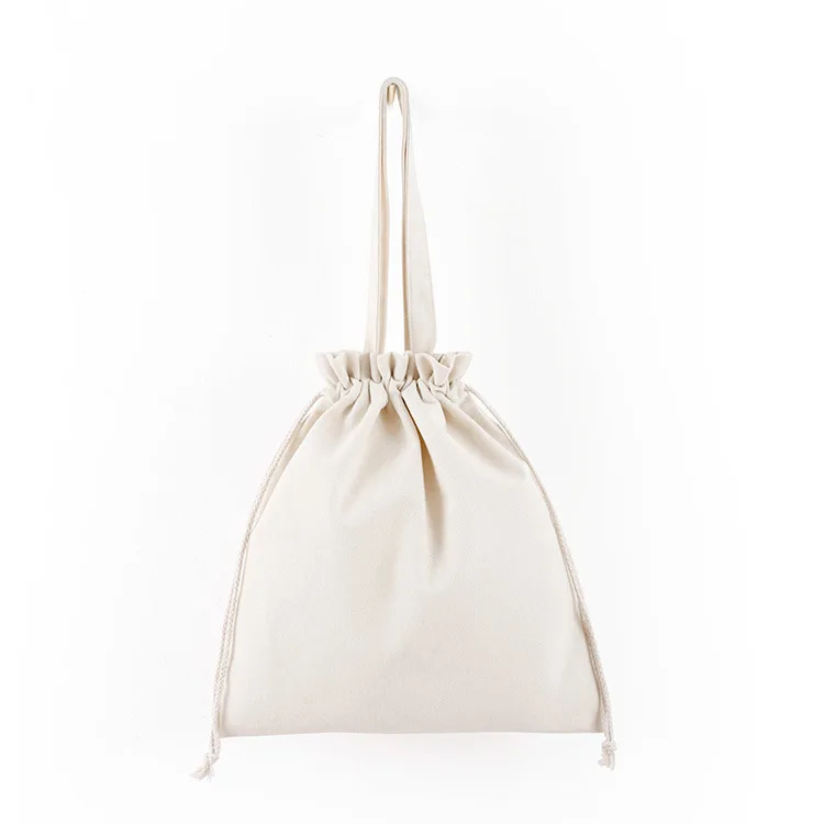 Personalized Colorful canvas cotton drawstring bag with double string