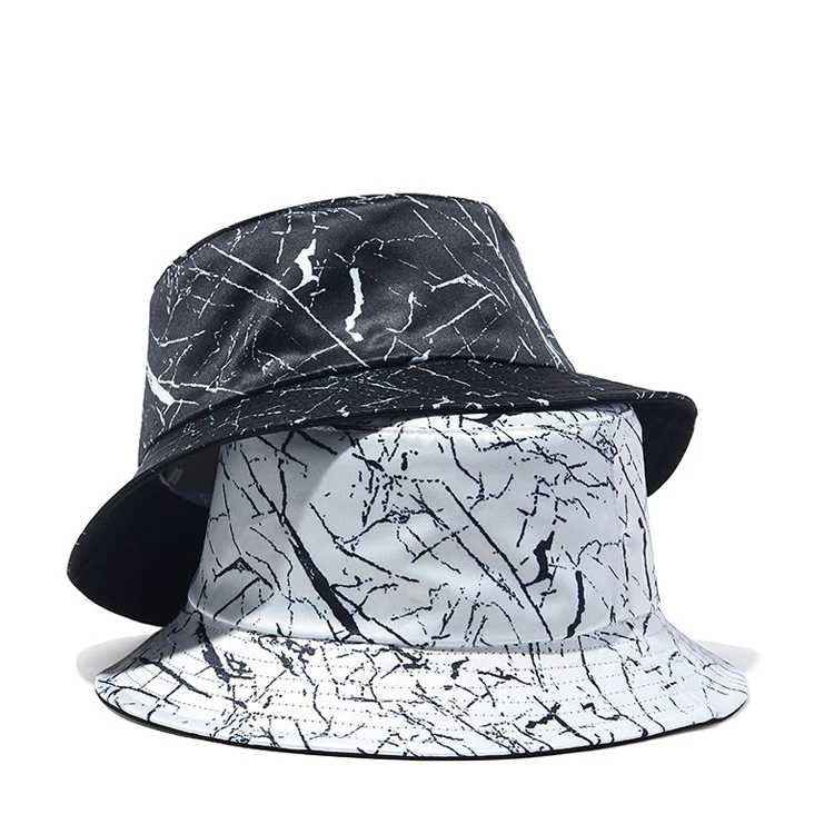 Custom all over print pattern cotton reversible double sided bucket hat