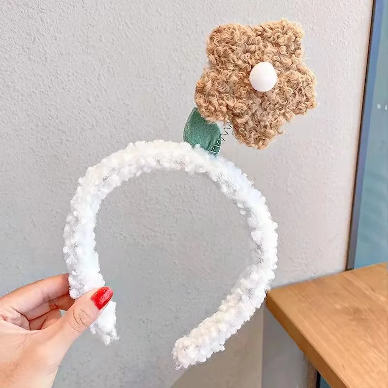 New Furry Spa Face Wash Hair Bands Small Safflower Hair Band With Plush Hairfor Hairbands