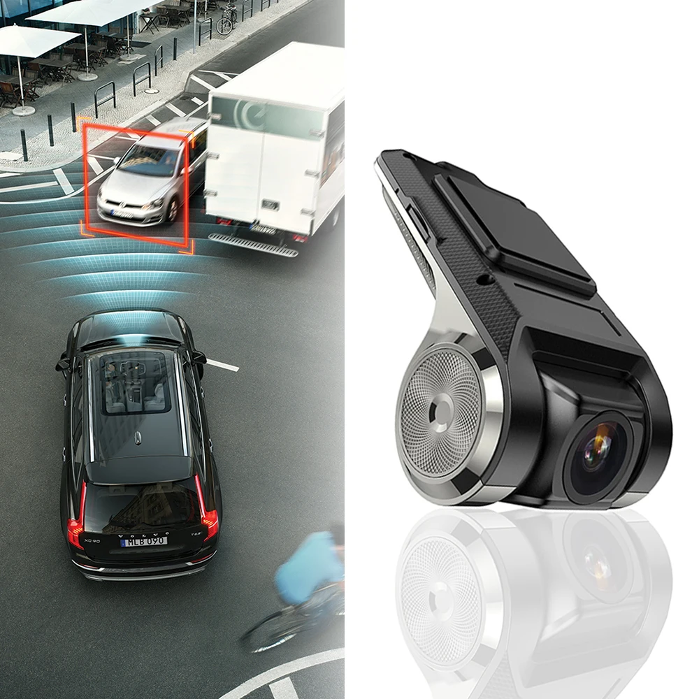 Car Black Box Dash Cam Front and Rear Camera USB Flash Driving Recorder Car Video Recorder Android 4.0 above Car Dvr Box