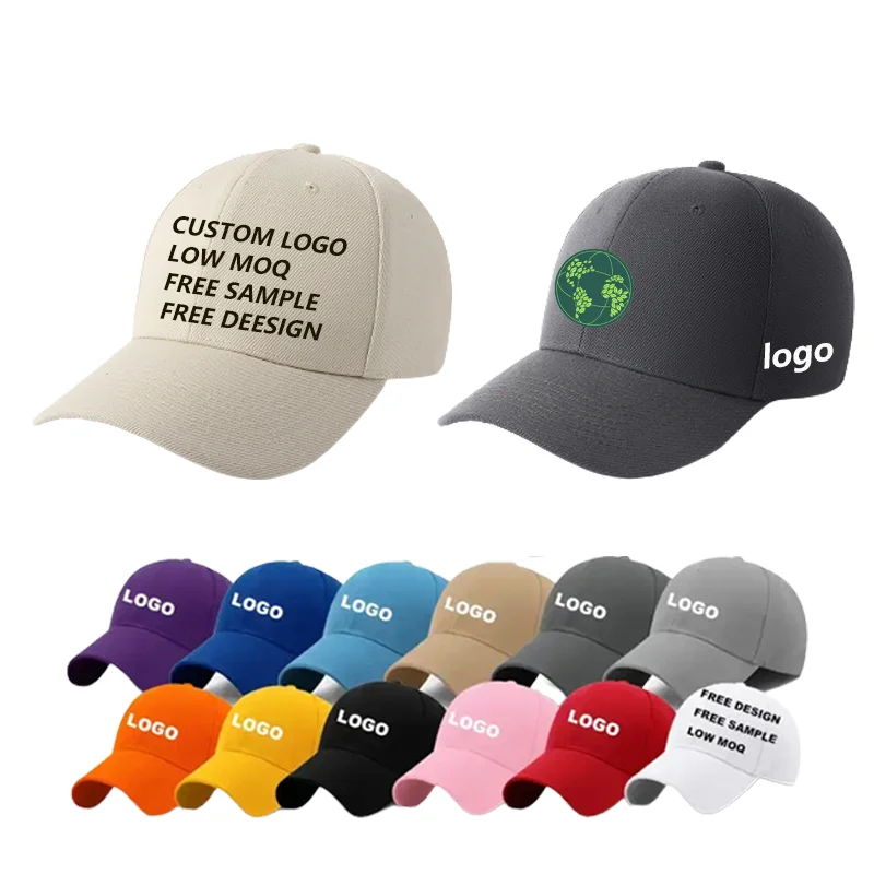 Custom Embroidery Logo High Quality 5 Panel Gym Sports Hat Summer Cotton Adjustable Blank Plain Baseball Caps For Men And Women