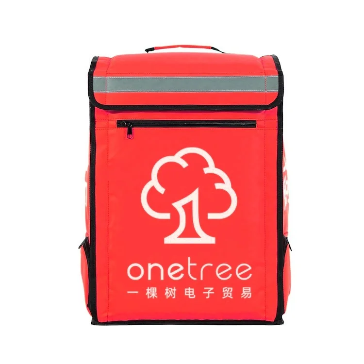 With Reflective strip Plastic Feet food delivery bag heavy duty thermal bags for food delivery backpack thermal with cup holder