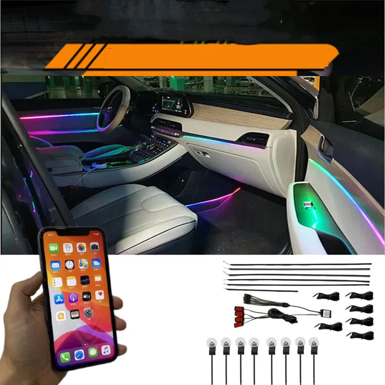 NEW LED flowing Chasing acrylic ambient acrylic stripe light car symphony car ambient lights rgb car interior acrylic
