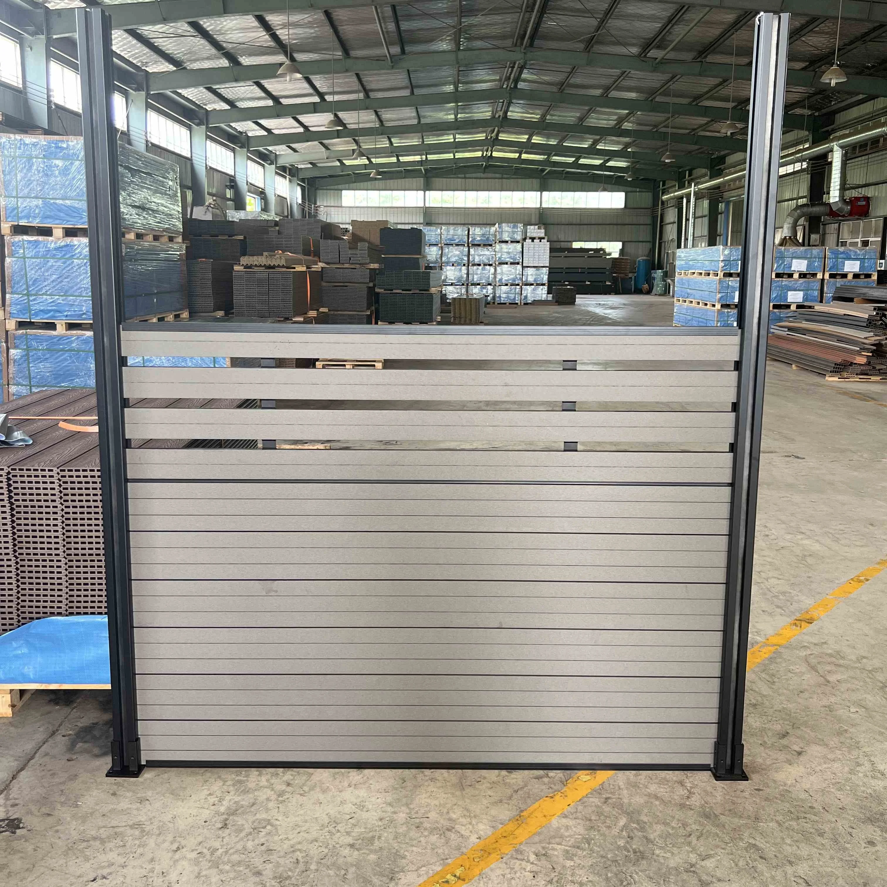 6ft 8ft half privacy wpc wood composite fencing panels uv resistance fence boards slats for exterior garden decoration