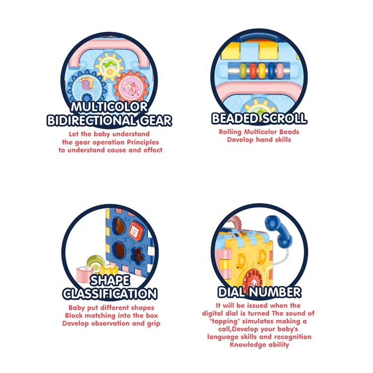 Creation study multifunction six sided drum toys kids education