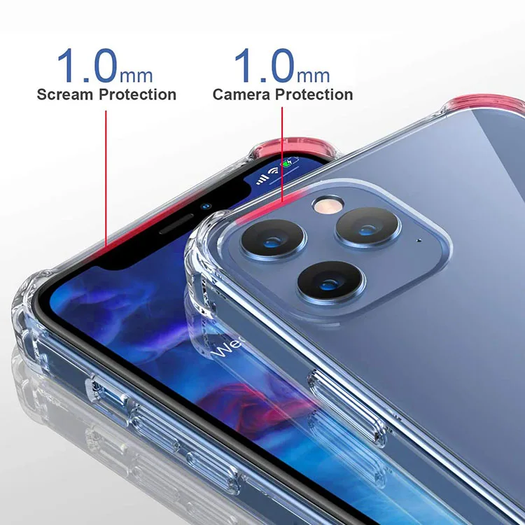 for iPhone 11 12 Pro Max Case Anti Yellowing Acrylic Clear Hard Case Shockproof for iPhone 12 Case Hybrid