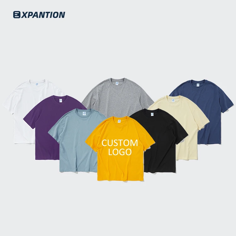 EXP manufacturer wholesale summer casual drop shoulder oem custom printing o-neck blank t shirts for men