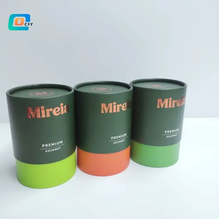 Custom Biodegradable Food Grade Paper Tube Packaging Gift Box for Pizza Jelly Snack CANDY Cookie Chocolate Nuts Kernels