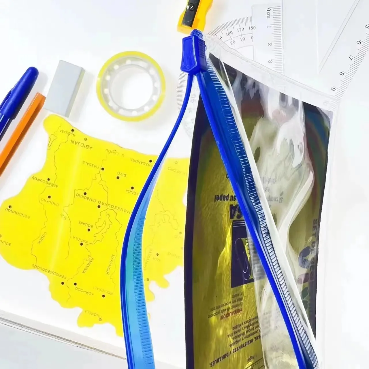 Africa student back to school  Geometric Pencil Sharpener Eraser Adhesive Tape Kids And School  Math Stationery Set