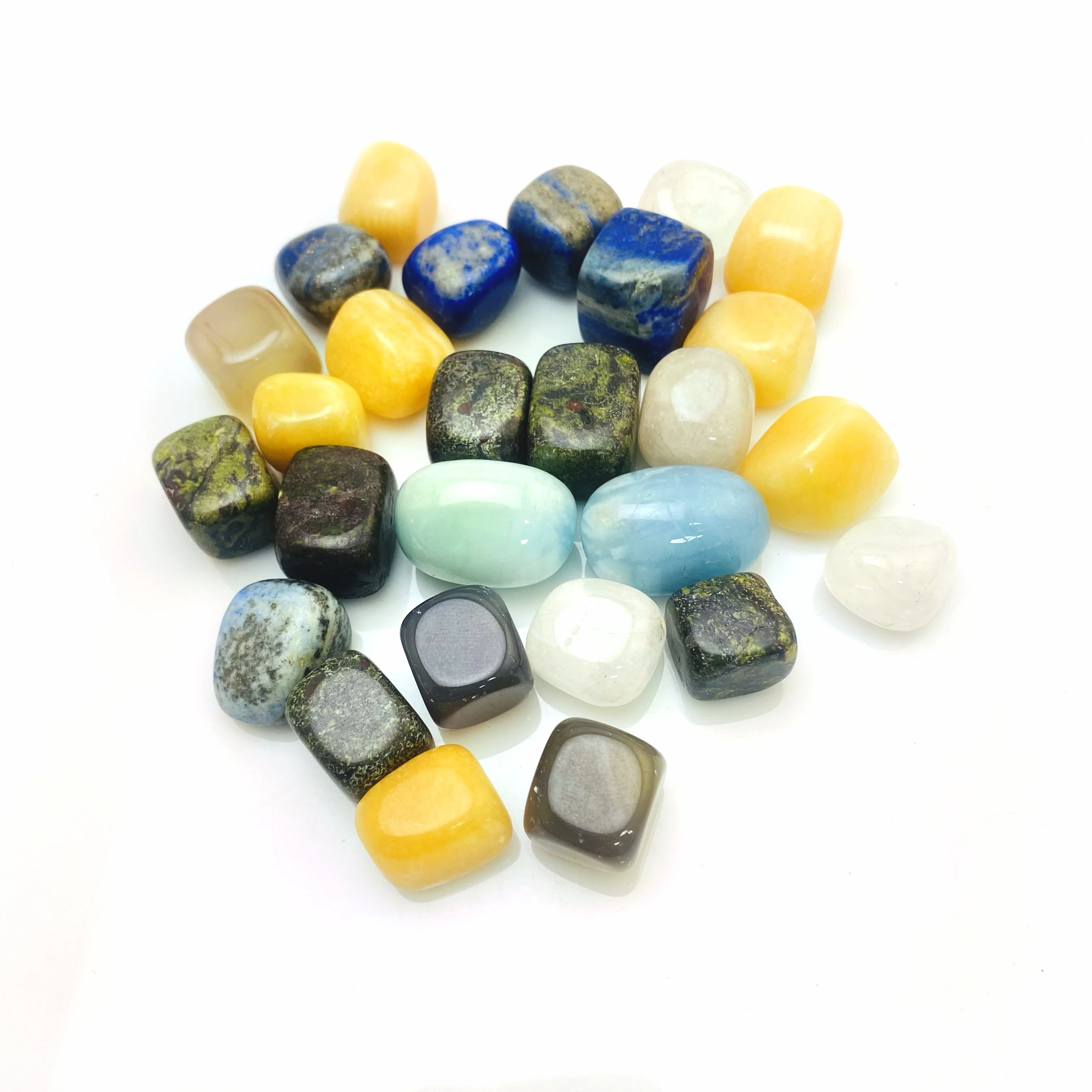 wholesale High Quality Round Polished Multi Color All kinds of natural jade, artificial gems quartz Tumbled Stone gemstone