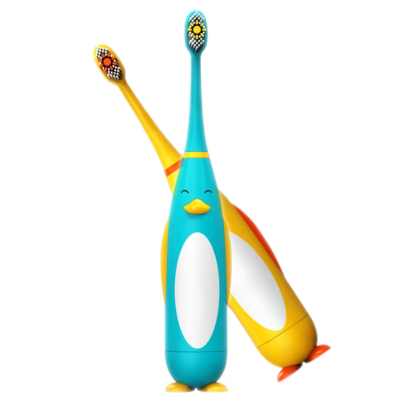 Wholesale Silicone Adorable Yellow Baby Duck Shaped Electric Toothbrush Dental Electric Toothbrushes for Kids
