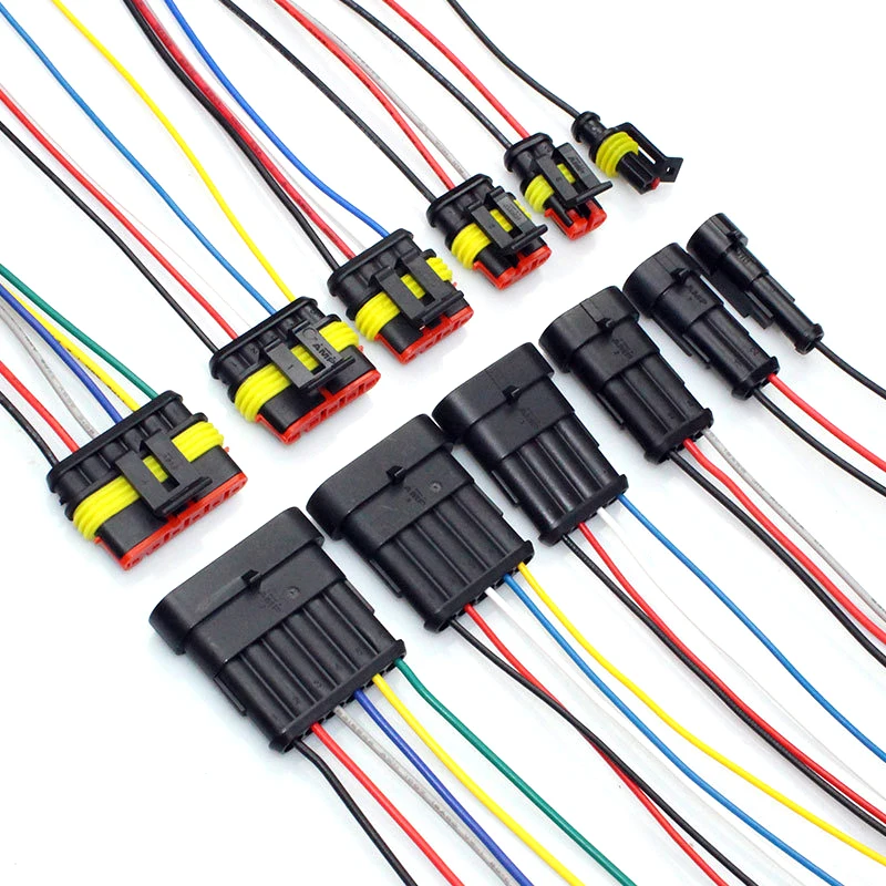 1.5 Series Car Waterproof Wire Connectors AMP Male Female Plug 1 2 3 4 5 6 Pin Terminal Automotive Electrical Connector