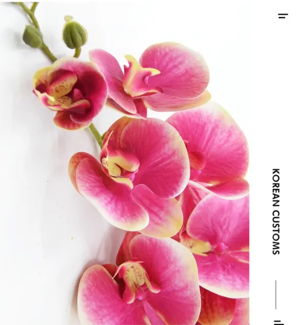 Artificial Flower Wholesale New Feel PU Phalaenopsis Home Dining Table Flower Decoration 9 Heart Phalaenopsis