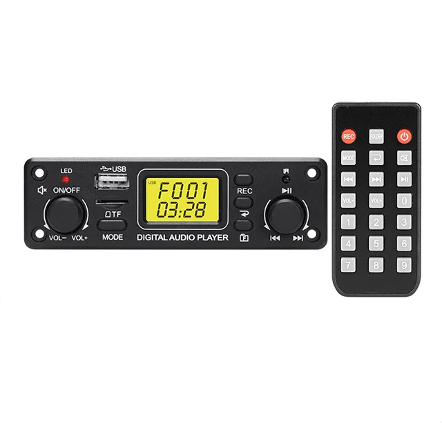 DC 5V 12V BT5.0 MP3 Decoder Amplifier Call Recording Function Music Player Module Mp3 decoder board