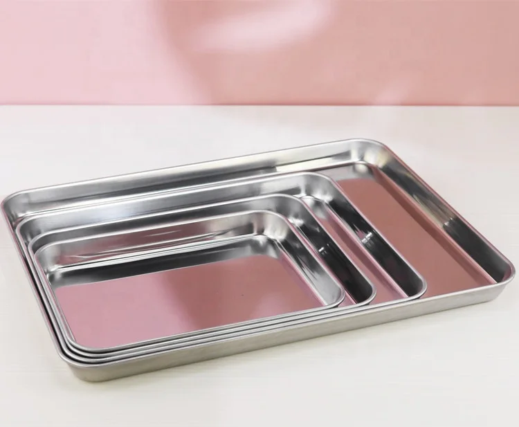 Wholesale custom logo hotel buffet stainless steel metal serving fppd food tray