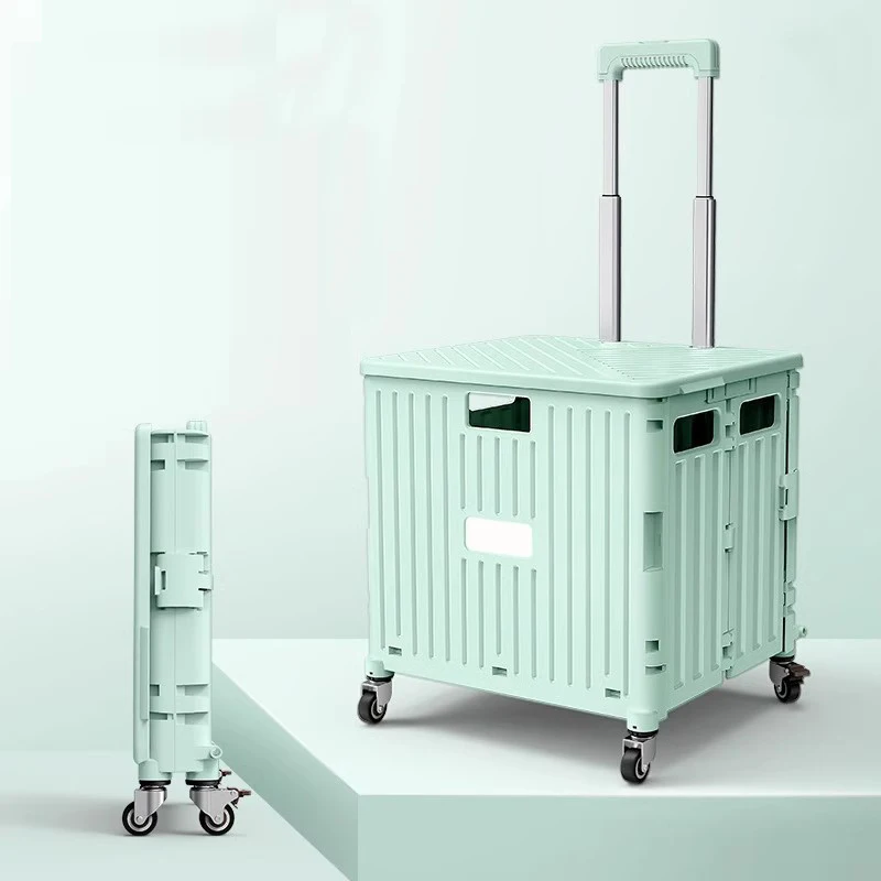 Small mini foldable supermarket folding shopping cart trolley for supermarket