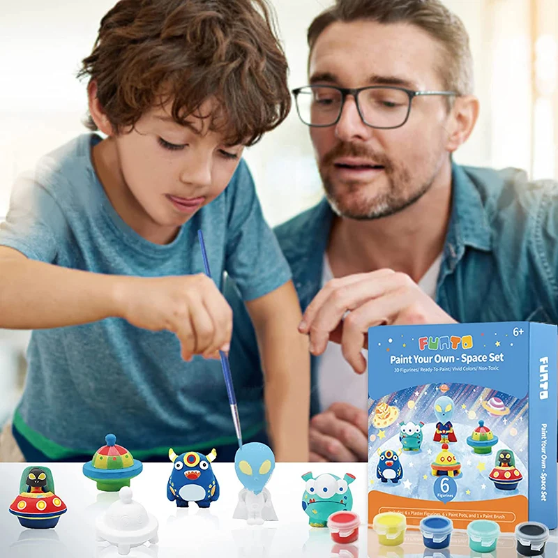 custom fabrication alien art and craft diy paint doodle magic drawing creation Ceramic figurine model coloring toy