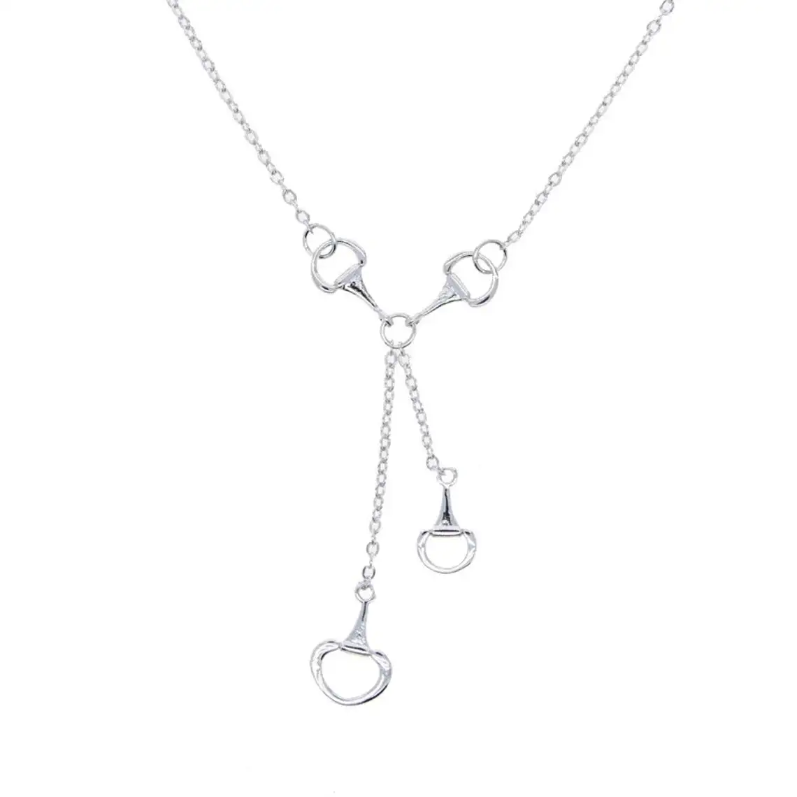 Best Seller Horse Snaffle Bit Design Horseshoe Necklace Equestrian Jewelry 316l Stainless Steel Charms Pendant Horse Necklace