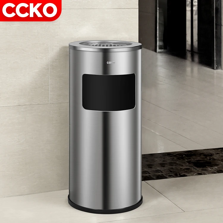 Оптовая продажа 10L 15L черный мусорный бак коммерческих сигаретного пепла мусорное ведро мусорные баки металла