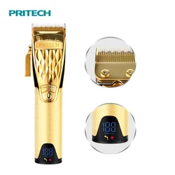 Электрическая машинка для стрижки волос Pritech с лезвиями из нержавеющей стали для мужчин, беспроводная профессиональная перезаряжаемая