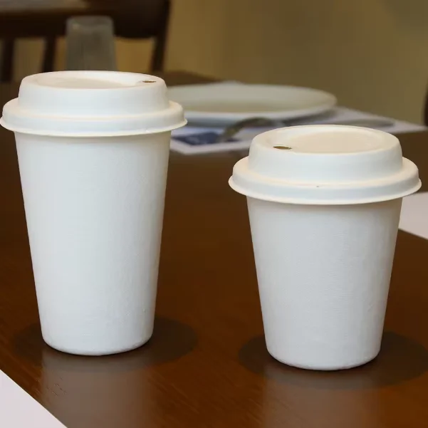 Hot Selling Disposable Compostable Bagasse Paper Pulp Lid Eco Friendly Takeaway Sugarane Molded Fiber Dome Cover Cup Lid
