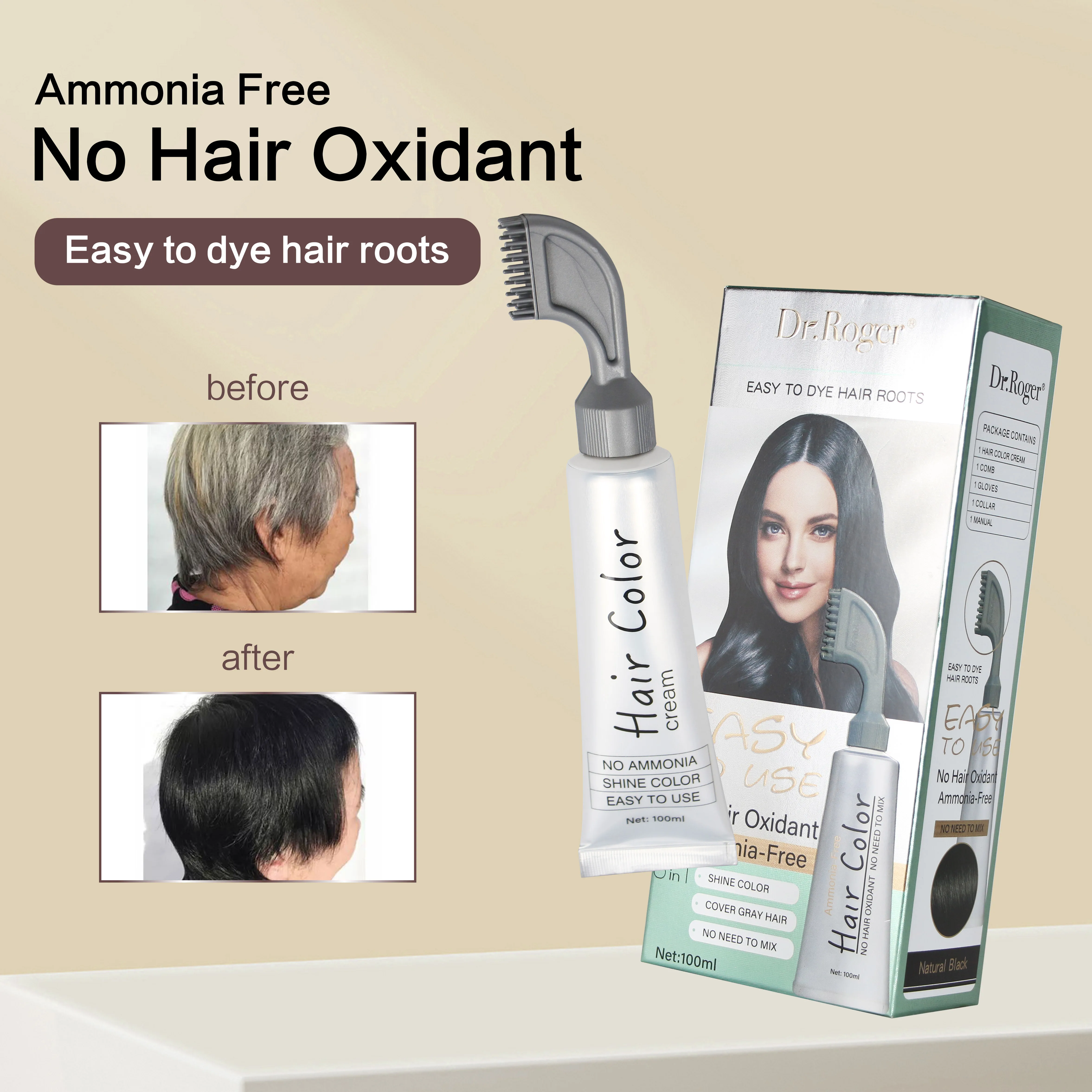 New Arrival Hair Care Comb Magic White Hair Dye Wholesale Magic Black Hair Color Dye with Comb