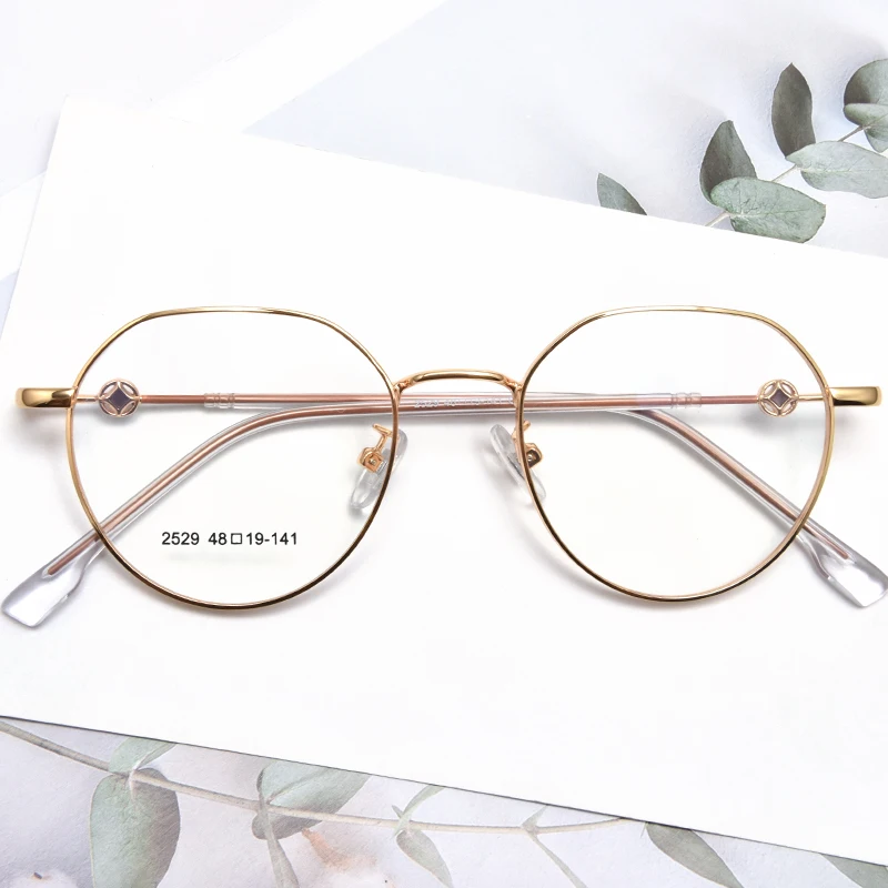 Stylish Personality Metal Frame Ladies Blue Light Filter Optical Eyeglasses