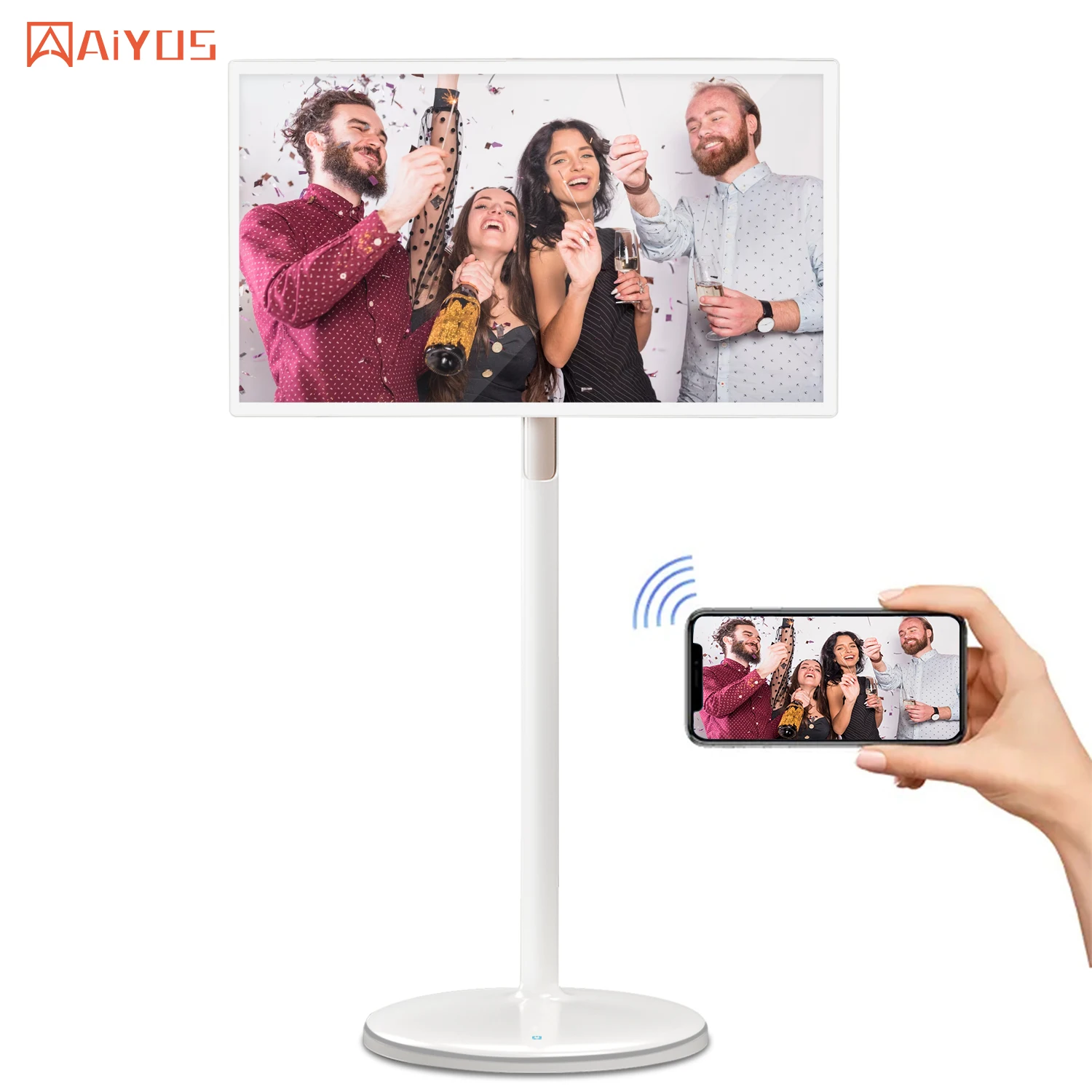 Portable Video Player  27/32inch TV Advertising Video Player Multi Touch Display Portable Movable Free Stand Digital Signage